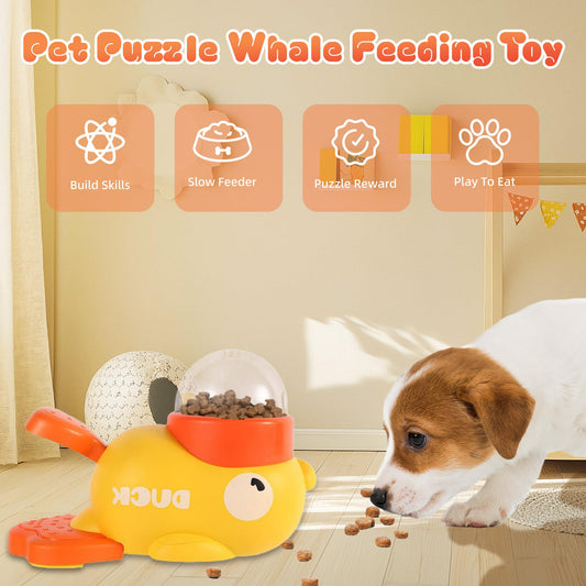 Dog Puzzle Feeder Toy Interactive Slow Feeder Treat Dispenser | Anti-Boredom Training Toy for Dogs (Duck Design)