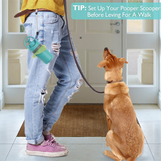Portable Dog Pooper Scooper with Built-In Bag Dispenser  Hands Free eight Claw Pickup Tool for All Dog Sizes & All Surfaces