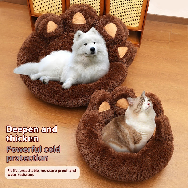 Luxury Calming Dog Bed – Fluffy Plush Pet Bed for Small & Large Dogs | Anti-Anxiety Soft Cushion Sofa (S–XL)