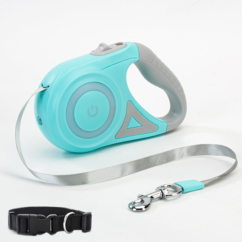 Retractable Dog Leash with Collar  Automatic Extendable Pet Traction Rope with Lock System for Small & Medium Dogs