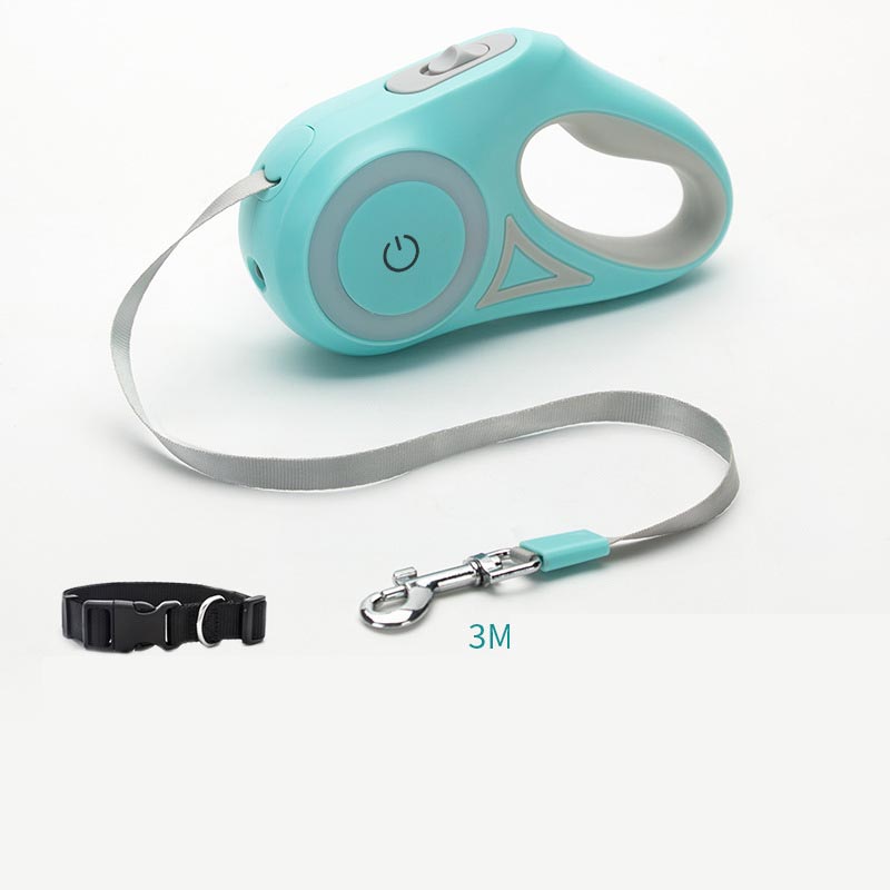 Retractable Dog Leash with Collar  Automatic Extendable Pet Traction Rope with Lock System for Small & Medium Dogs
