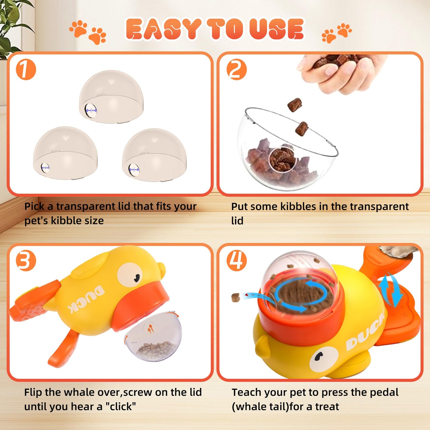 Dog Puzzle Feeder Toy Interactive Slow Feeder Treat Dispenser | Anti-Boredom Training Toy for Dogs (Duck Design)