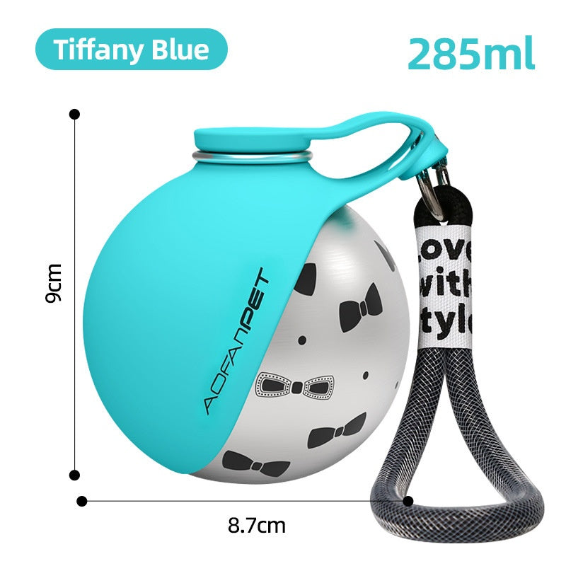 Portable Dog Water Bottle with Waste Bag Dispenser – Stainless Steel Pet Travel Drinking Cup for Walking, Hiking & Outdoor Use