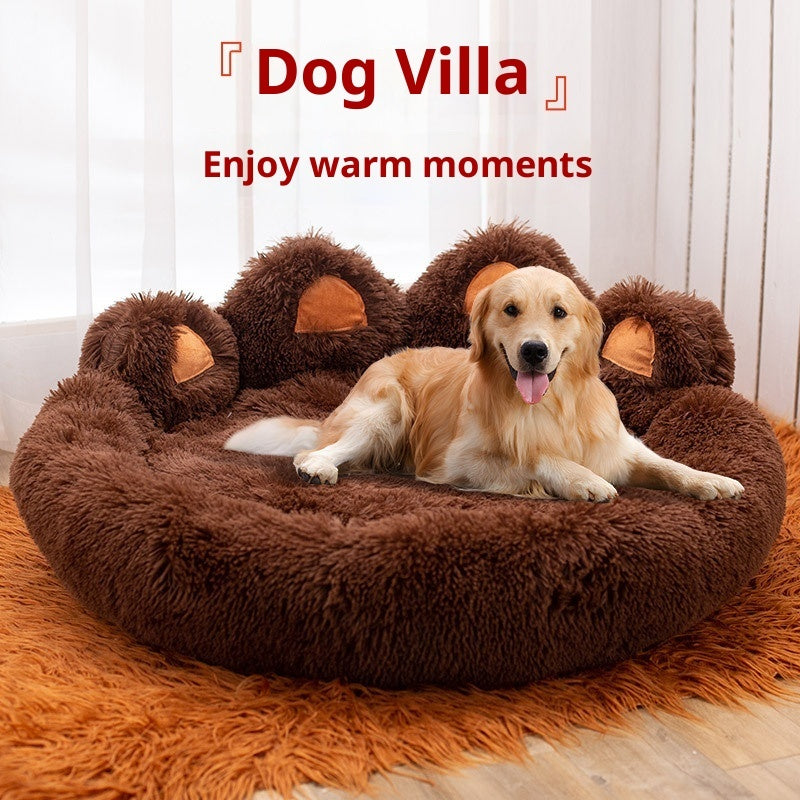 Luxury Calming Dog Bed – Fluffy Plush Pet Bed for Small & Large Dogs | Anti-Anxiety Soft Cushion Sofa (S–XL)