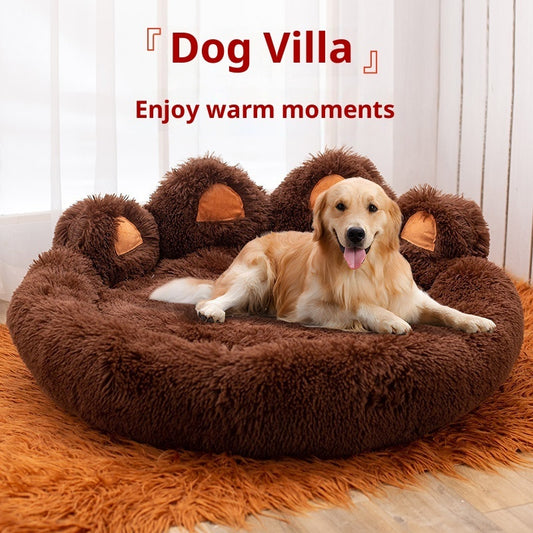 Luxury Calming Dog Bed – Fluffy Plush Pet Bed for Small & Large Dogs | Anti-Anxiety Soft Cushion Sofa (S–XL)