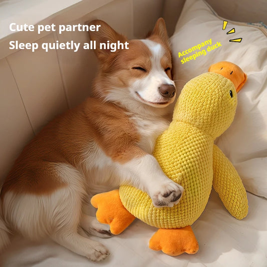 Calming Duck Plush Dog Toy – Squeaky Anxiety Relief Toy for Puppies & Dogs | Soft Durable Sleep Companion
