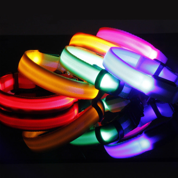 LED Light-Up Dog Collar  Safety Reflective Flashing Collar for Night Walking | Adjustable  Pet Glow Collar