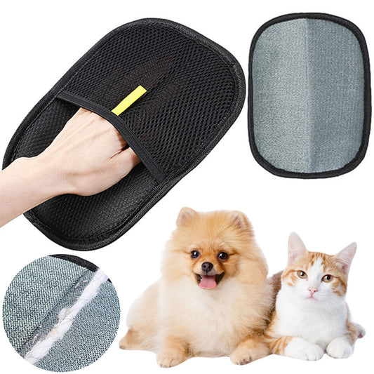 Reusable Pet Hair Removal Gloves  Double-Sided Static Grooming Gloves for Dogs & Cats | Fur Removal for Furniture, Carpet & Clothes