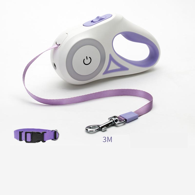 Retractable Dog Leash with Collar  Automatic Extendable Pet Traction Rope with Lock System for Small & Medium Dogs