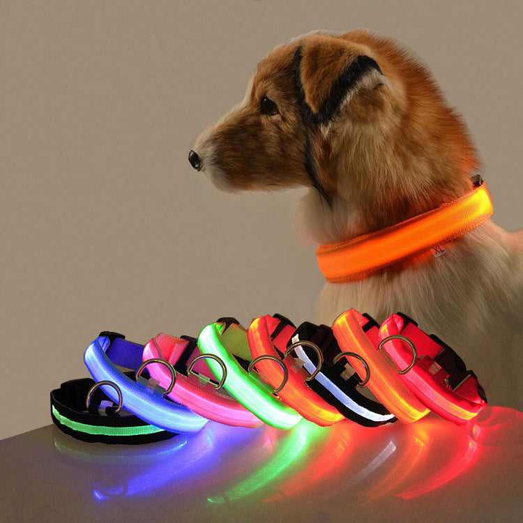 LED Light-Up Dog Collar  Safety Reflective Flashing Collar for Night Walking | Adjustable  Pet Glow Collar