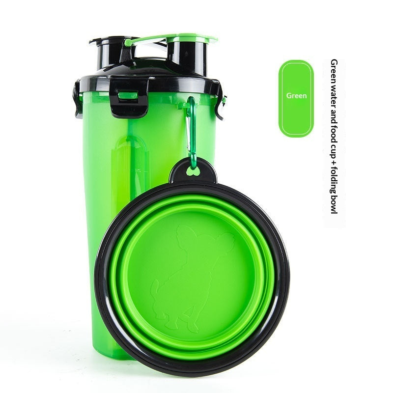 Rubber Foldable Double Bowl Pet Feeding Bowl