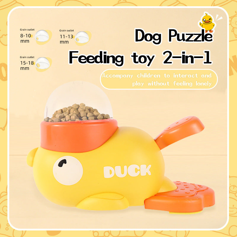 Dog Puzzle Feeder Toy  Interactive Slow Feeder Treat Dispenser | Anti-Boredom Training Toy for Dogs (Duck Design)