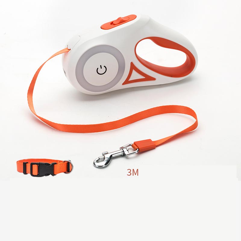 Retractable Dog Leash with Collar  Automatic Extendable Pet Traction Rope with Lock System for Small & Medium Dogs