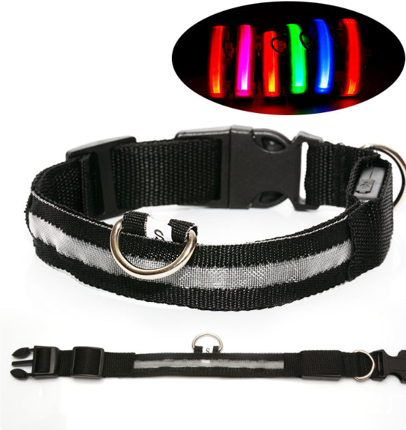 LED Light-Up Dog Collar  Safety Reflective Flashing Collar for Night Walking | Adjustable  Pet Glow Collar
