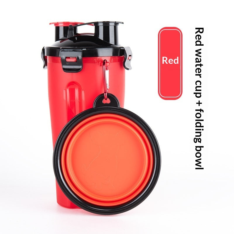 Rubber Foldable Double Bowl Pet Feeding Bowl