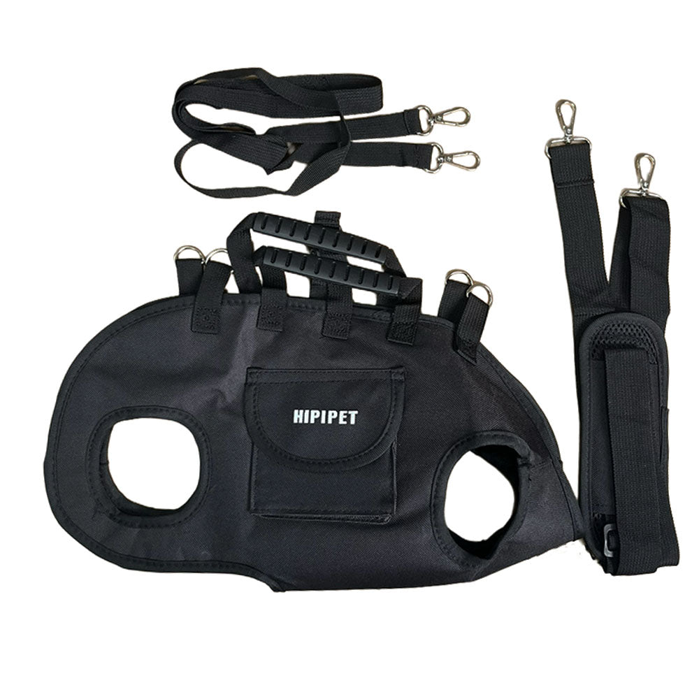 HIPIPET 3-in-1 Dog Carrier Backpack with Leash & Harness  black small