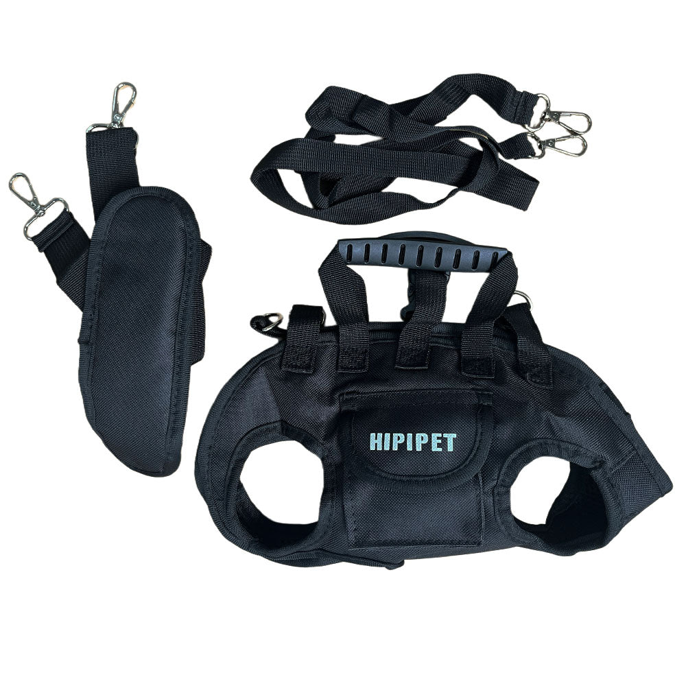 HIPIPET 3-in-1 Dog Carrier Backpack with Leash & Harness  black size L