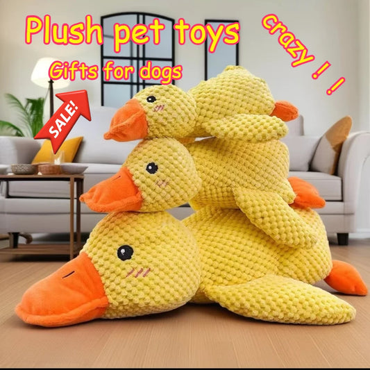 Calming Duck Plush Dog Toy – Squeaky Anxiety Relief Toy for Puppies & Dogs | Soft Durable Sleep Companion (1/3 PCS)