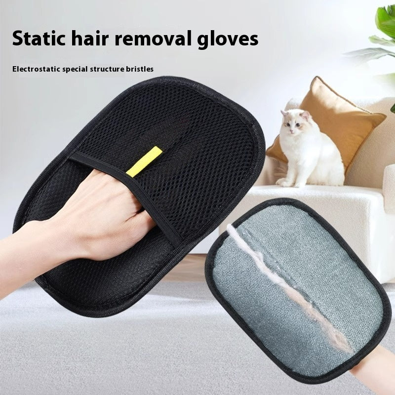 Reusable Pet Hair Removal Gloves  Double-Sided Static Grooming Gloves for Dogs & Cats | Fur Removal for Furniture, Carpet & Clothes