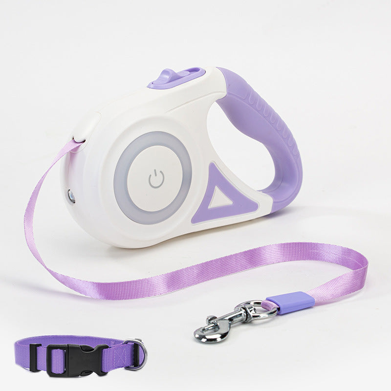 Retractable Dog Leash with Collar  Automatic Extendable Pet Traction Rope with Lock System for Small & Medium Dogs