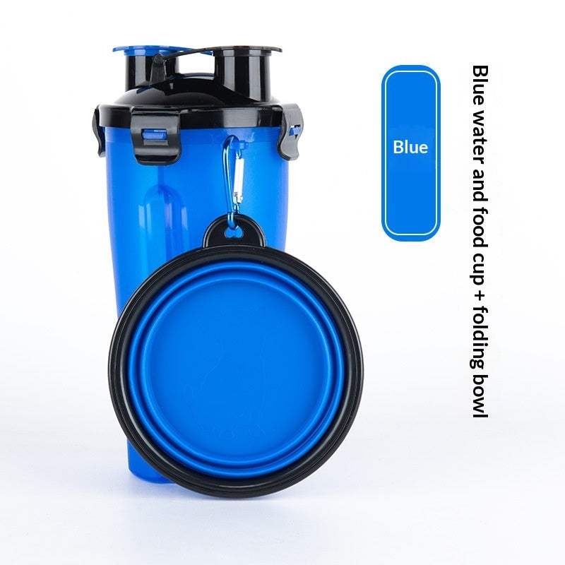 Rubber Foldable Double Bowl Pet Feeding Bowl