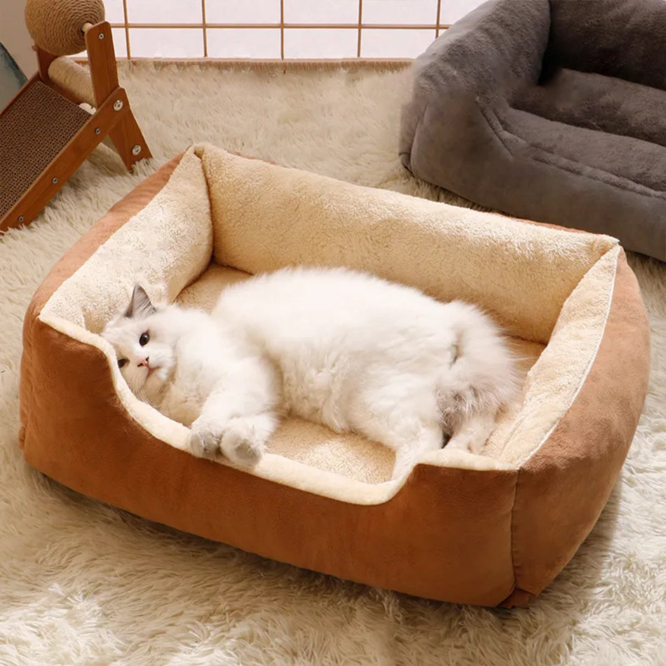Soft Plush Pet Bed Mat Warm Cushion for Cats & Dogs | Washable Cozy Sleeping Bed (S–XXL)