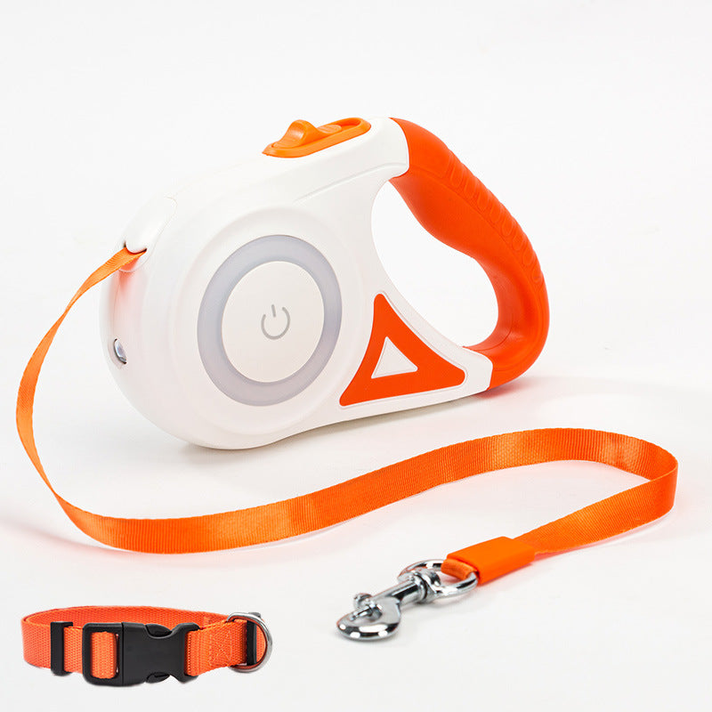 Retractable Dog Leash with Collar  Automatic Extendable Pet Traction Rope with Lock System for Small & Medium Dogs