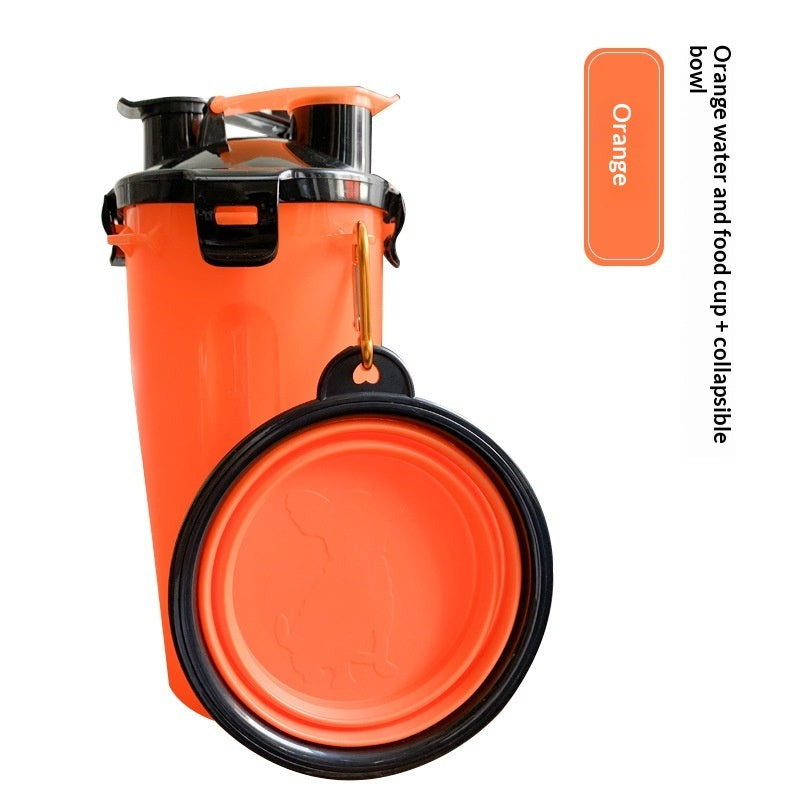 Rubber Foldable Double Bowl Pet Feeding Bowl